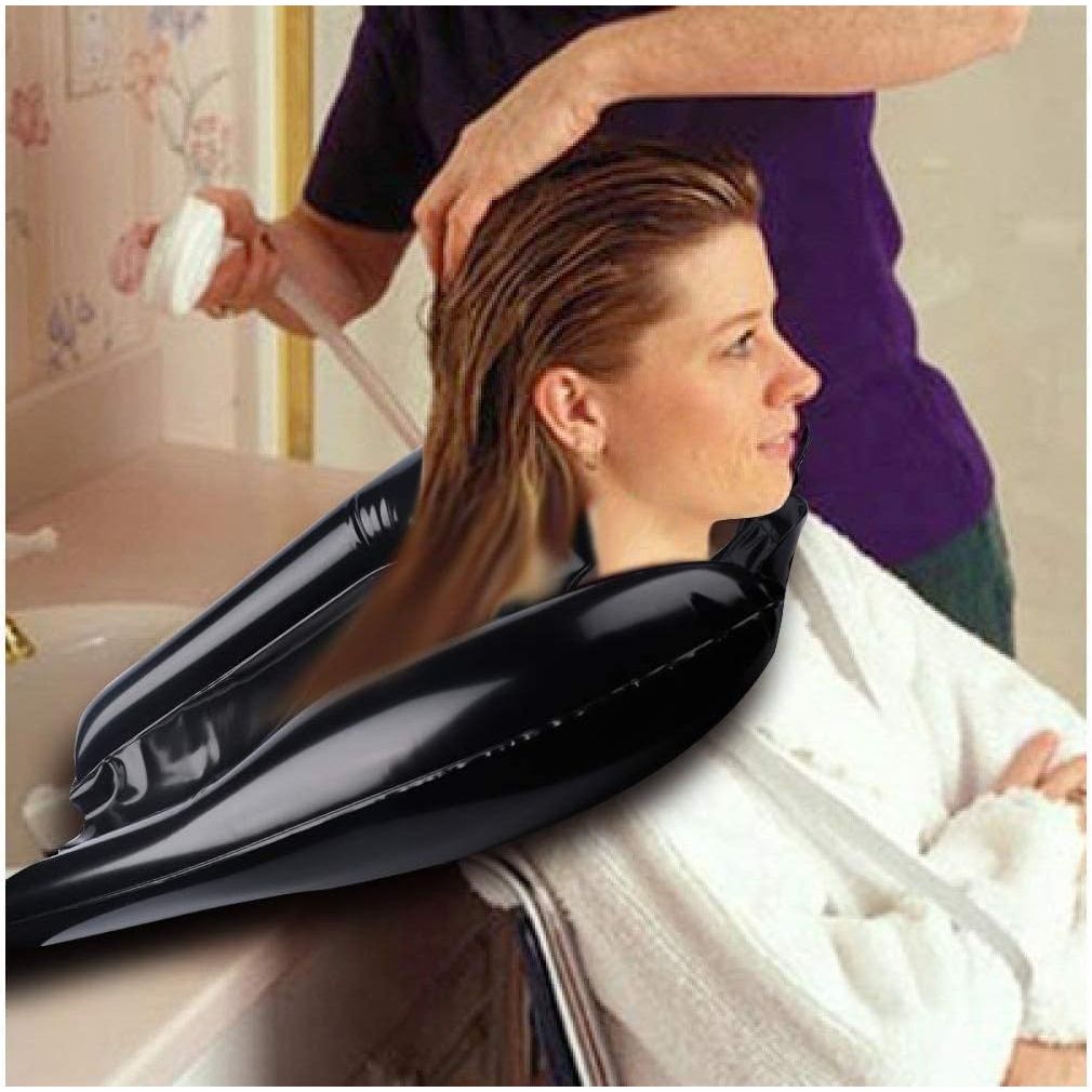 Buy now Inflatable Shampoo Basin - Portable Shampoo Bowl, Hair Washing Basin for Bedridden, Disabled,Injured, Hair Wash Tub for Dreadlocks and at Home Sink Washing (Black, Medium) at indiglob india