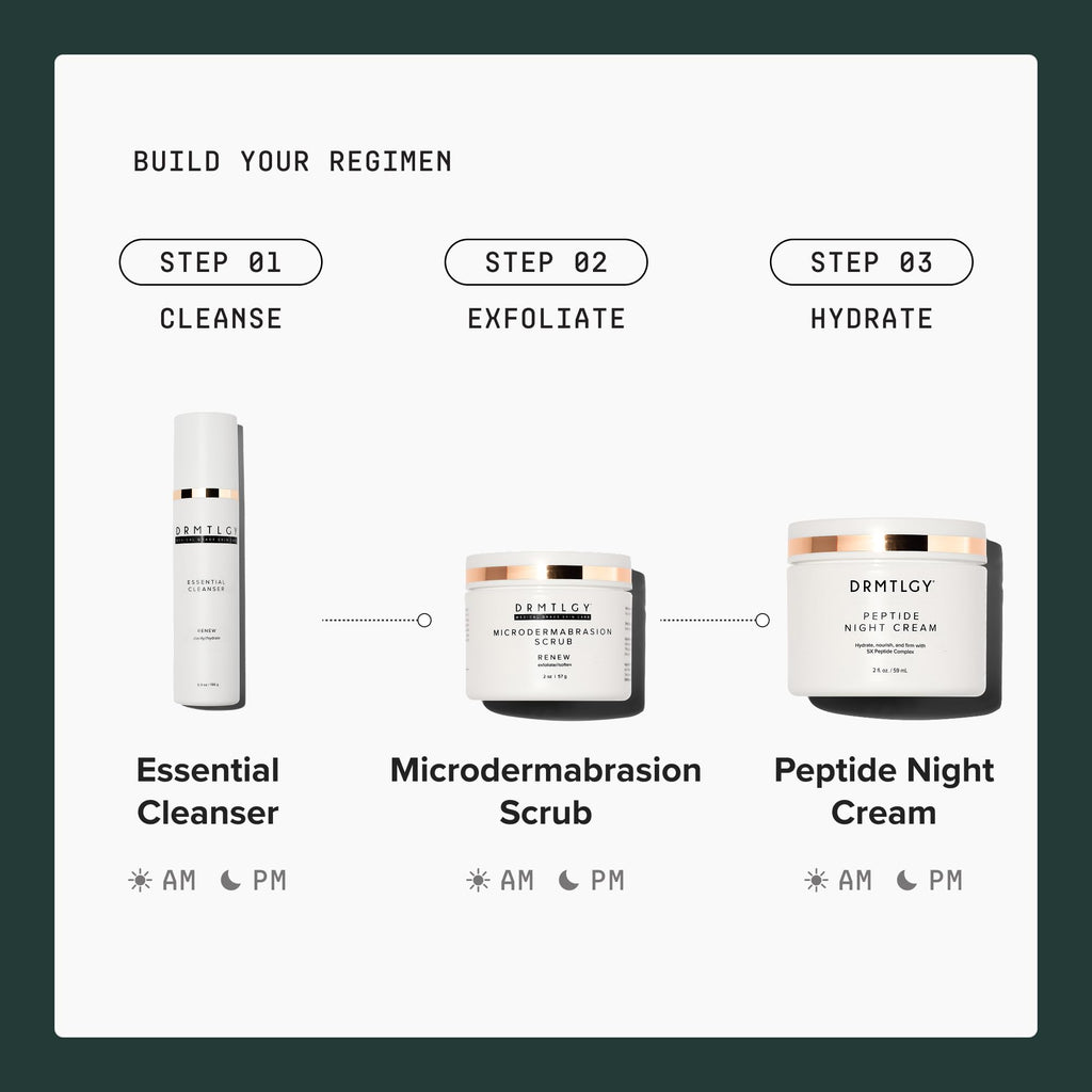 DRMTLGY Microdermabrasion Scrub | Gentle Facial Exfoliating Scrub | Dull skin renewal, Rough texture smoothing, Pumice exfoliation, Polished finish, Gentle exfoliation
