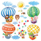 Buy now DECOWALL DA-1406B Animal Hot Air Balloons Kids Wall Stickers Wall Decals Peel and Stick Removable Wall Stickers for Kids Nursery Bedroom Living Room décor at indiglob india