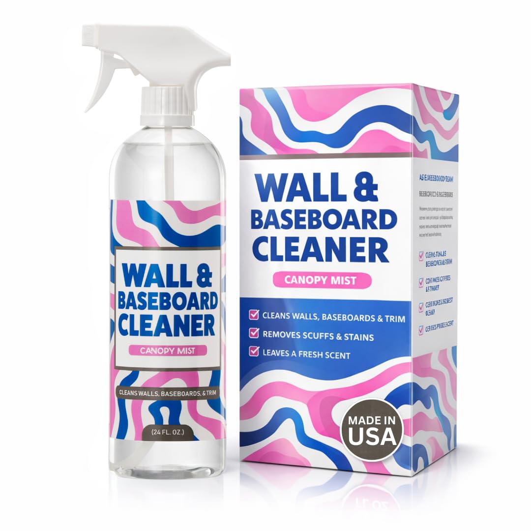 812 Wall & Baseboard Cleaner Spray – Safely Cleans Painted Walls, Baseboards, Ceiling Fans, Doors & More | Family & Pet Friendly | Made in America | 24oz.