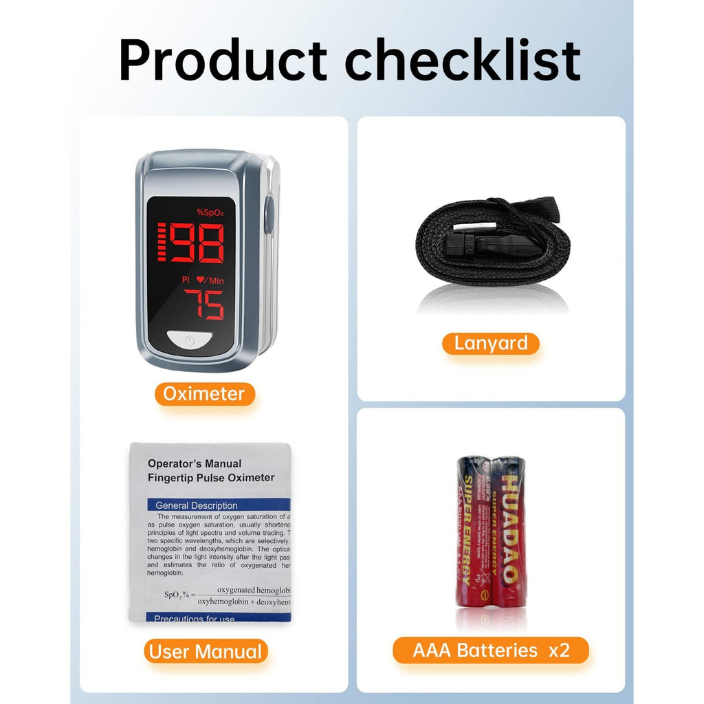 HOLFENRY Pulse Oximeter Fingertip - HOLFENRY Oxygen Monitor Fingertip Mini SpO2 Pulse Oximeter Oxygen Saturation Monitor for SpO2/Heart Rate/PI Pulse Ox