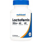 Nutricost Lactoferrin Capsules (60 Capsules, 300mg) 60 Servings, GMO-Free | Third-Party Tested, Gluten-Free, Vegetarian, GMP Compliant