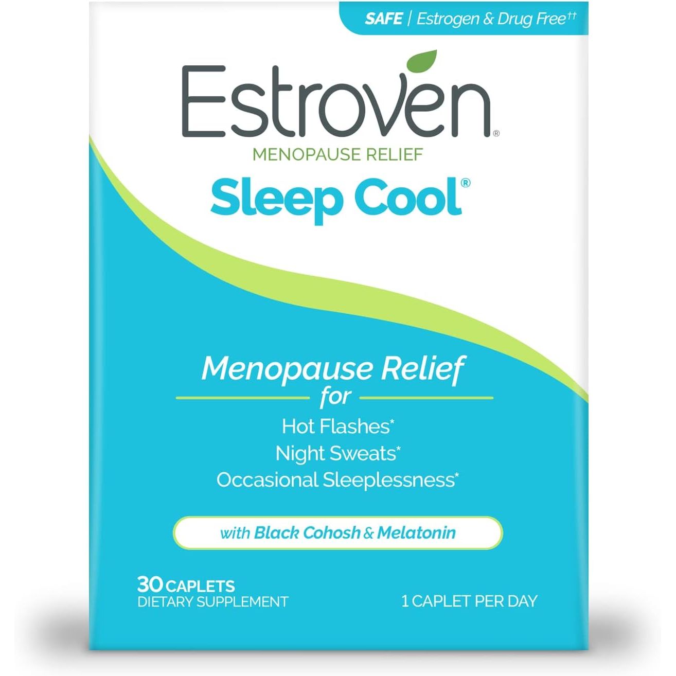 Buy now Estroven Sleep Cool for Menopause Relief, 30 Ct, Sleep Support Supplement With Clinically Proven Ingredients to Relieve Menopause Symptoms plus Night Sweats & Hot Flash Relief, Drug-No & Gluten-No Sleep Cool at indiglob india