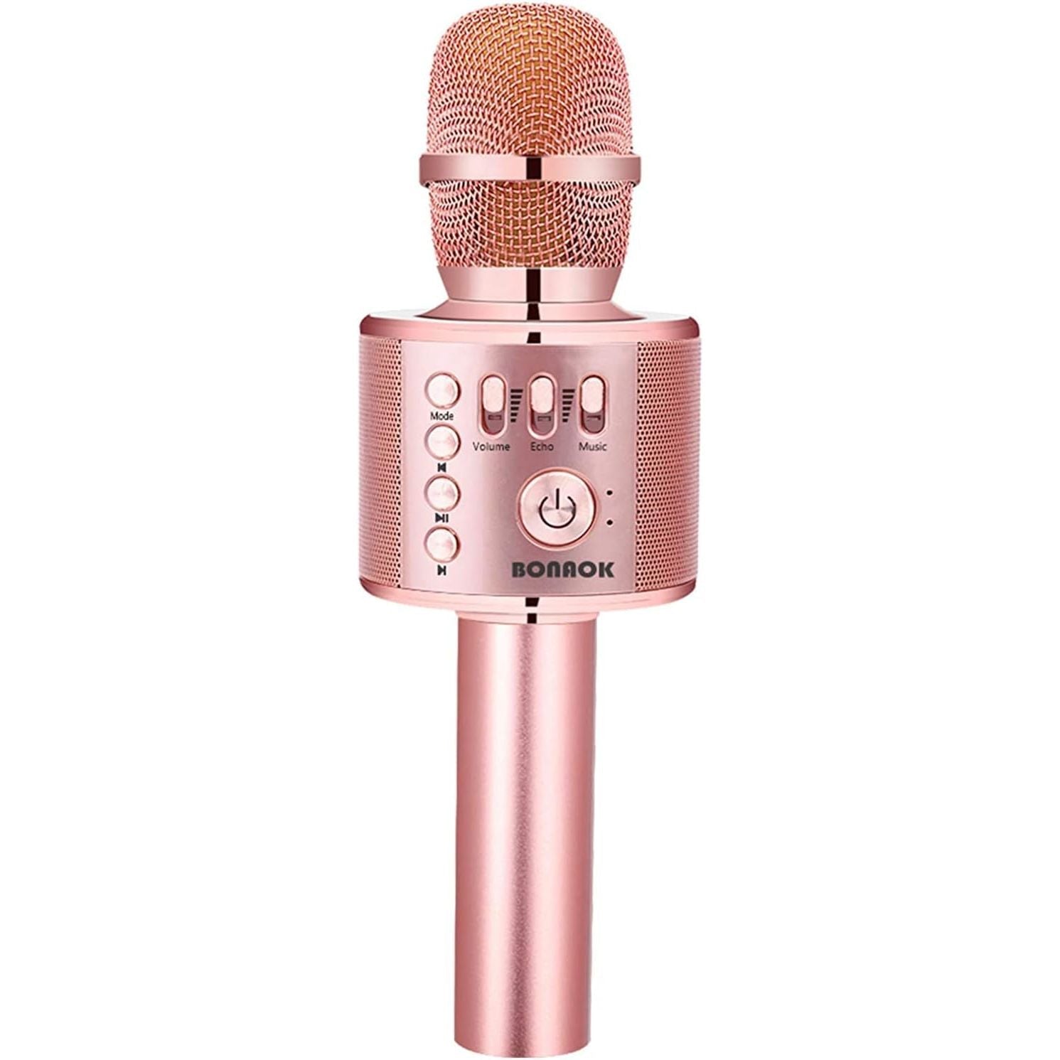 Buy now BONAOK Wireless Bluetooth Karaoke Microphone, 3-in-1 Portable Handheld Mic Speaker Machine for All Smartphones, Gifts to Girls Boys Kids Adults All Age Q37(Black Gold) Champagne at indiglob india