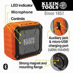 Buy now Klein Tools AEPJS1 Bluetooth Speaker, Wireless Portable Jobsite Speaker Plays Audio and Answers Calls Hands Free, IPX5, Worksite Ready at indiglob india
