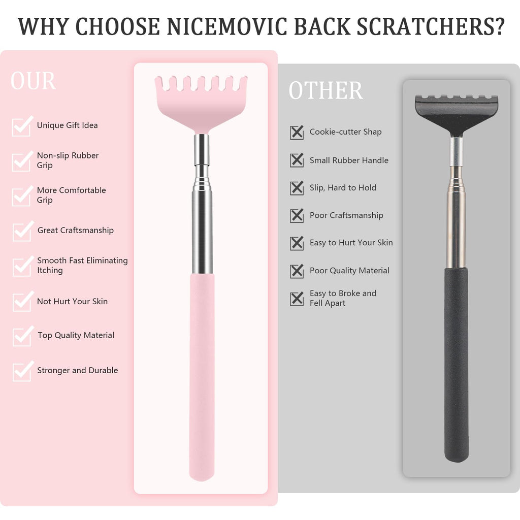 NICEMOVIC 6 Pack Back Scratcher, Stocking Stuffers for Women Adults Girls
