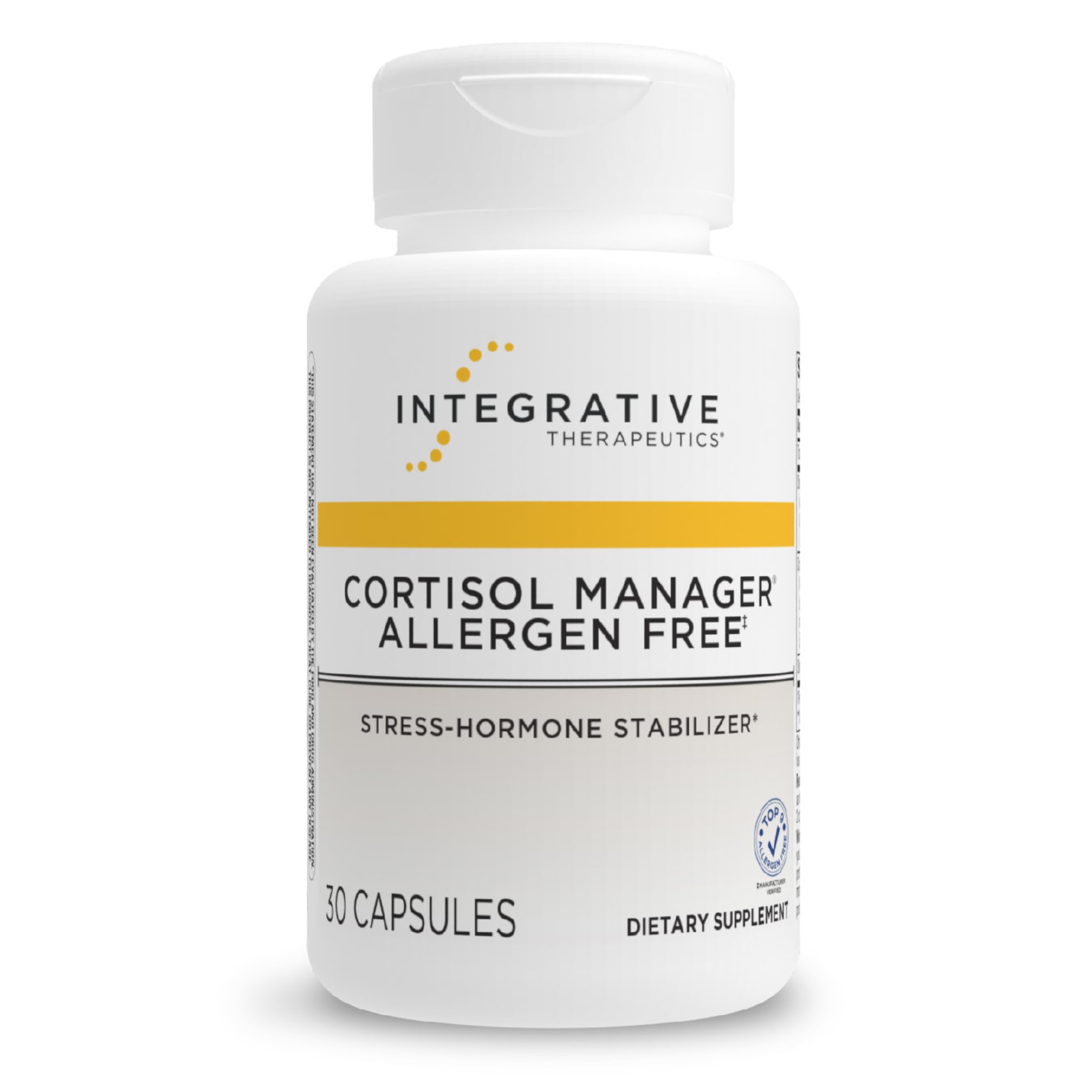 Integrative Therapeutics Cortisol Manager Allergen Free - Adrenal Health Support Supplement for Healthy Stress Response* - Vegan, Non-Dairy & Gluten-Free - 30 Capsules