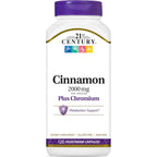 Buy now 21st Century 2000 mg Cinnamon Plus Chromium Vegetarian Capsules (120 Count), Cinnamon Supplements Supports Sugar & Carbohydrate Metabolism, Gluten-Free, Non-GMO, No Added Artificial Flavors 120 Count (Pack of 1) at indiglob india