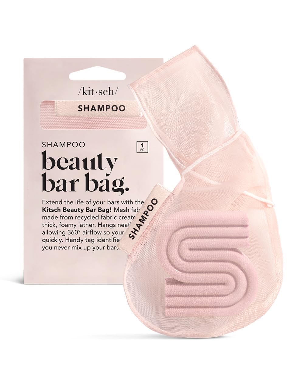 Buy now Kitsch Bar Soap Saver Bag â€“ Patented Mesh Bag Soap Holder for Shampoo and Conditioner Bars - Extends Use & Prevents Soggy Mess - Recycled Mesh Beauty Pouch, Eco-Friendly â€“ Blush at indiglob india