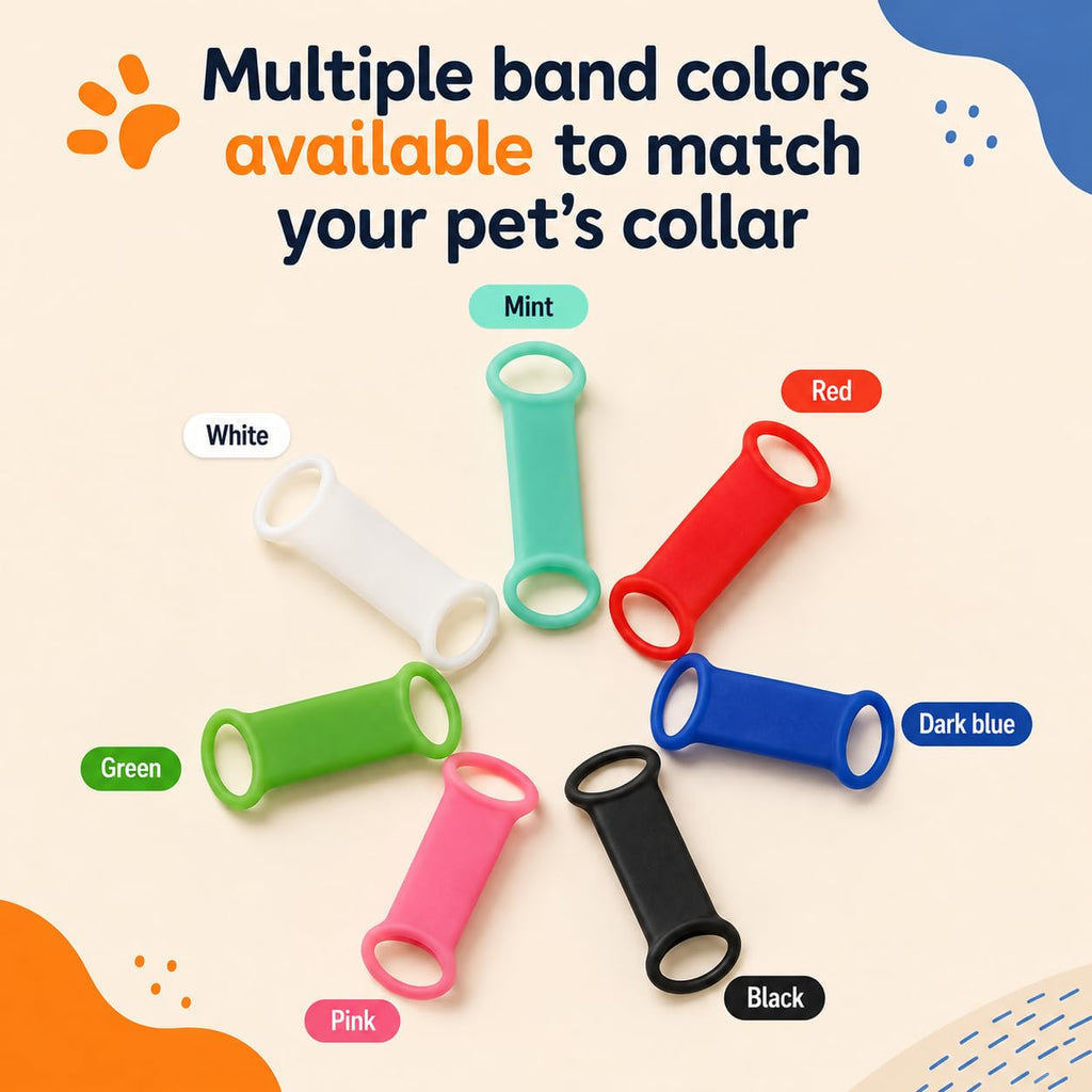 Custom Slide On Pet Tag ID, Fancy Silent Dogs & Cats Personalized No Jingle Engraved Identification Name & Phone Charm for Collar & Harnesses, No Noise for Puppies, Kitties, Horses & Animals