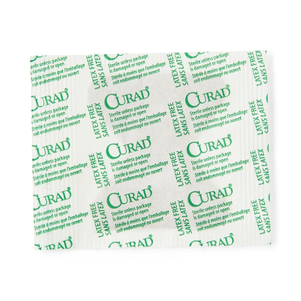 CURAD Flex-Fabric Adhesive Fingertip Bandages, Skin-Friendly Adhesive, 2 x 1.75 Inches, Breathable Fabric, 100 Bandages Per Box