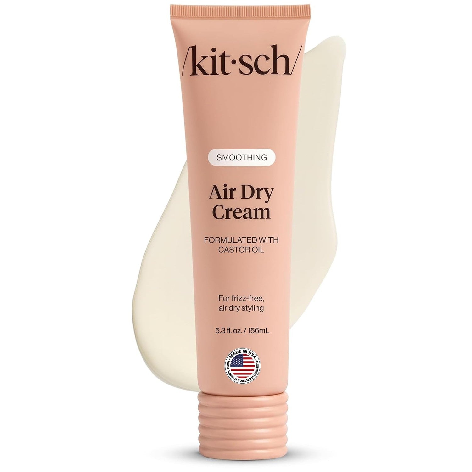 Kitsch Smoothing Air Dry Cream – With Castor Oil & Coconut Oil - 5.3 oz | Frizz Control Hair Care Product – Lightweight Hair Styling Products – Enhances Natural Hair Texture Appearance