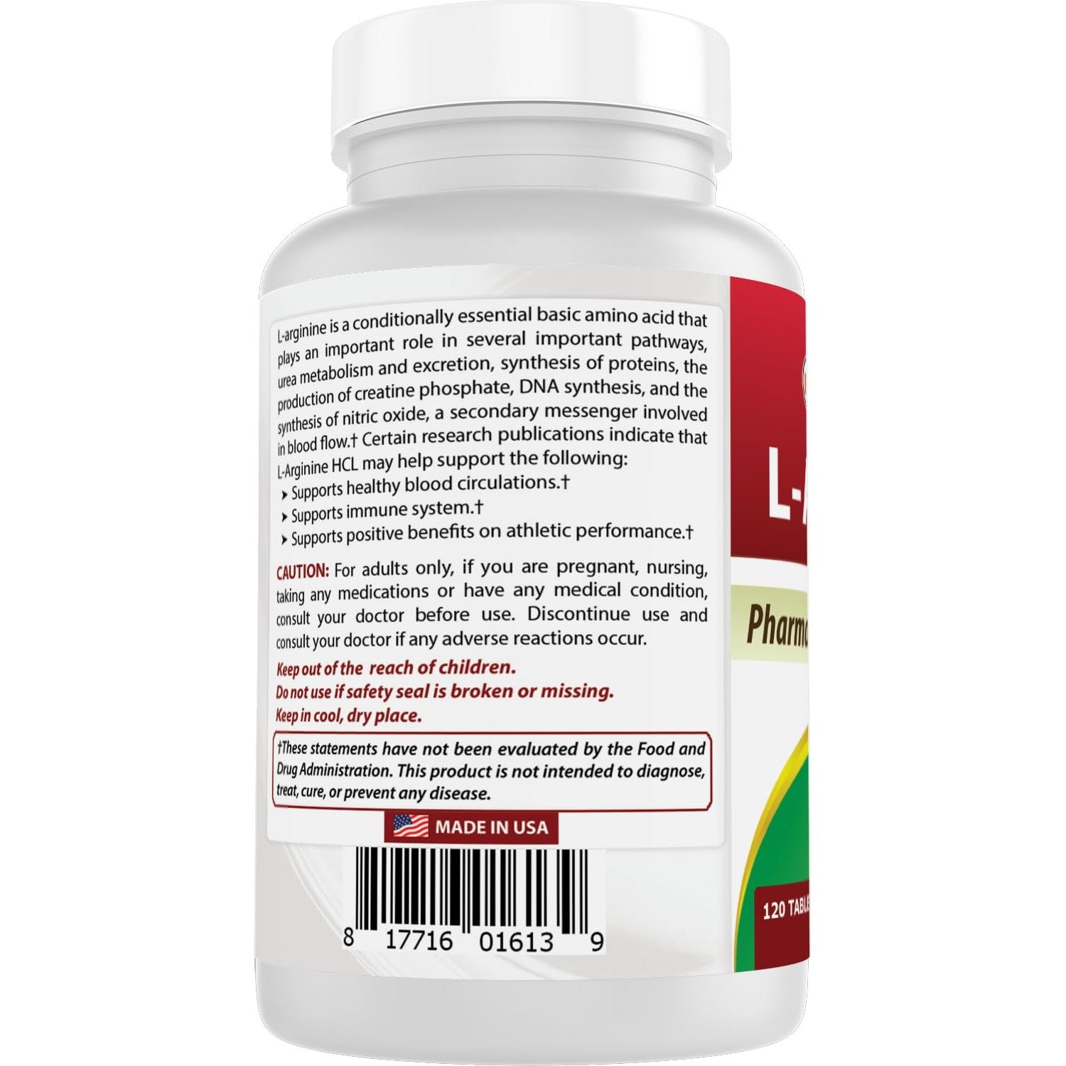 (New Improved Formula) Best Naturals L-Arginine 1000 mg 120 Tablets - Pharmaceutical Grade L Arginine Supplement Promotes Nitric Oxide Synthesis | L Arginine supplement promotes nitric oxide synthesis