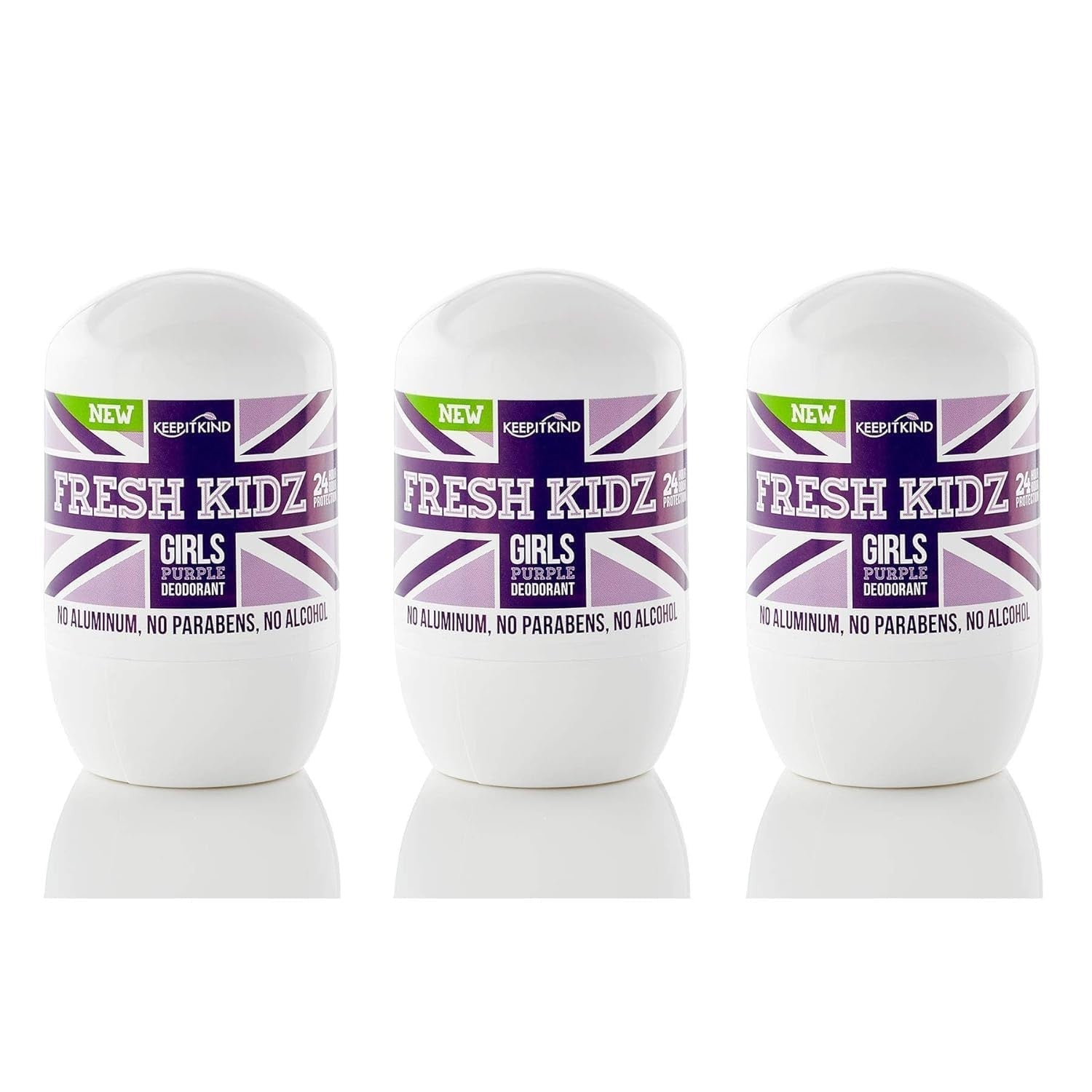 Buy now Fresh Kidz Roll On Deodorant for Kids and Teens - Baking Soda and Aluminum-free 24 Hour Protection for Sensitive Skin - Girls "Purple" 1.86 fl.oz. 1.86 Fl Oz (Pack of 3) at indiglob india