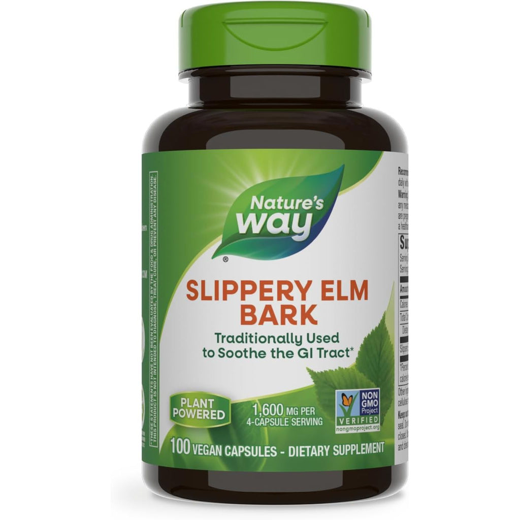 Buy now Nature's Way Slippery Elm Bark, Traditional Support to Soothe the GI Tract*, Vegan, Slippery Elm Capsules, 100 Capsules at indiglob india