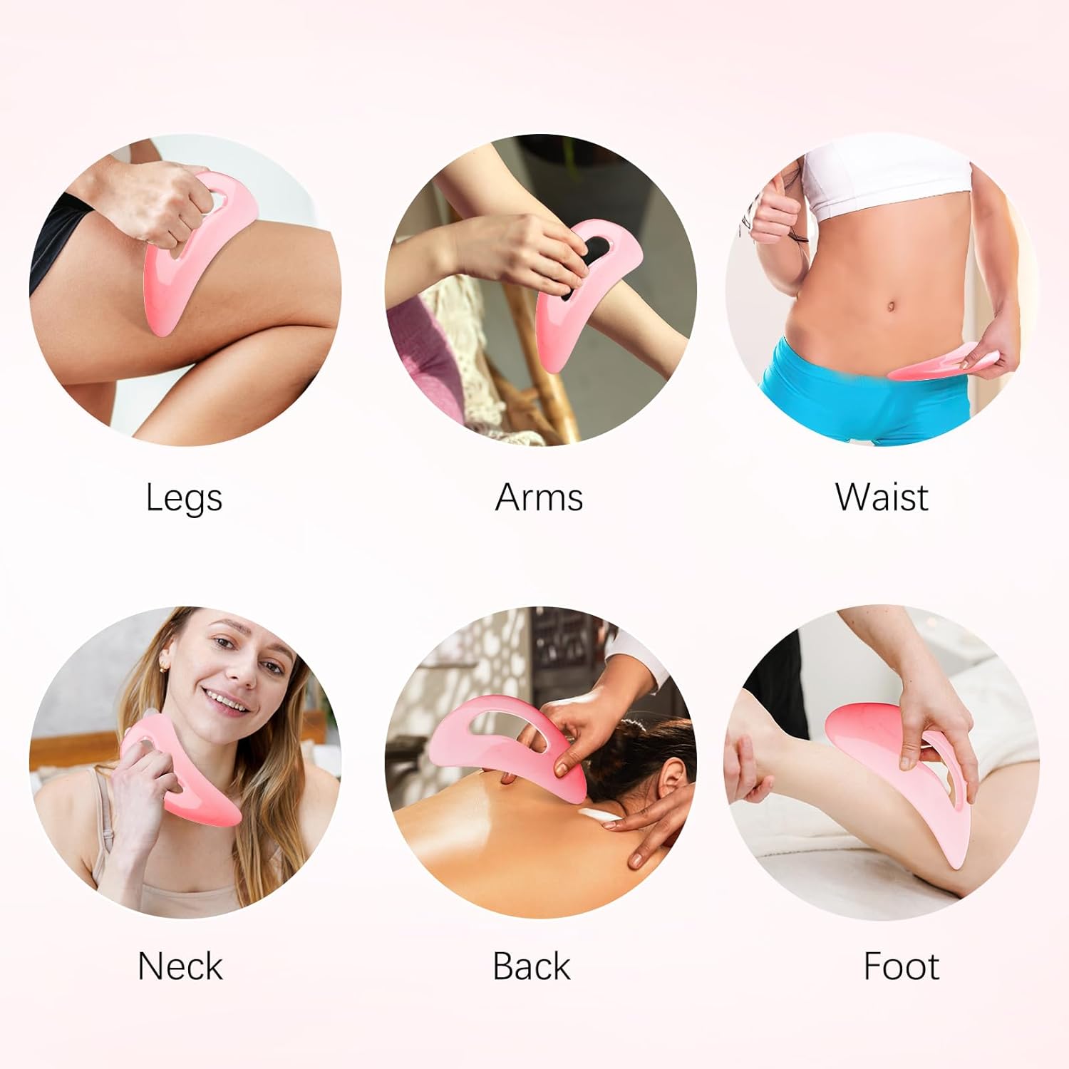 Buy now AICNLY Large Gua Sha Massage Tool, Lymphatic Drainage Massager, Muscle Scraping Massage Tools, Body Sculpting Anti Cellulite Tools for Man and Women (Pink) at indiglob india