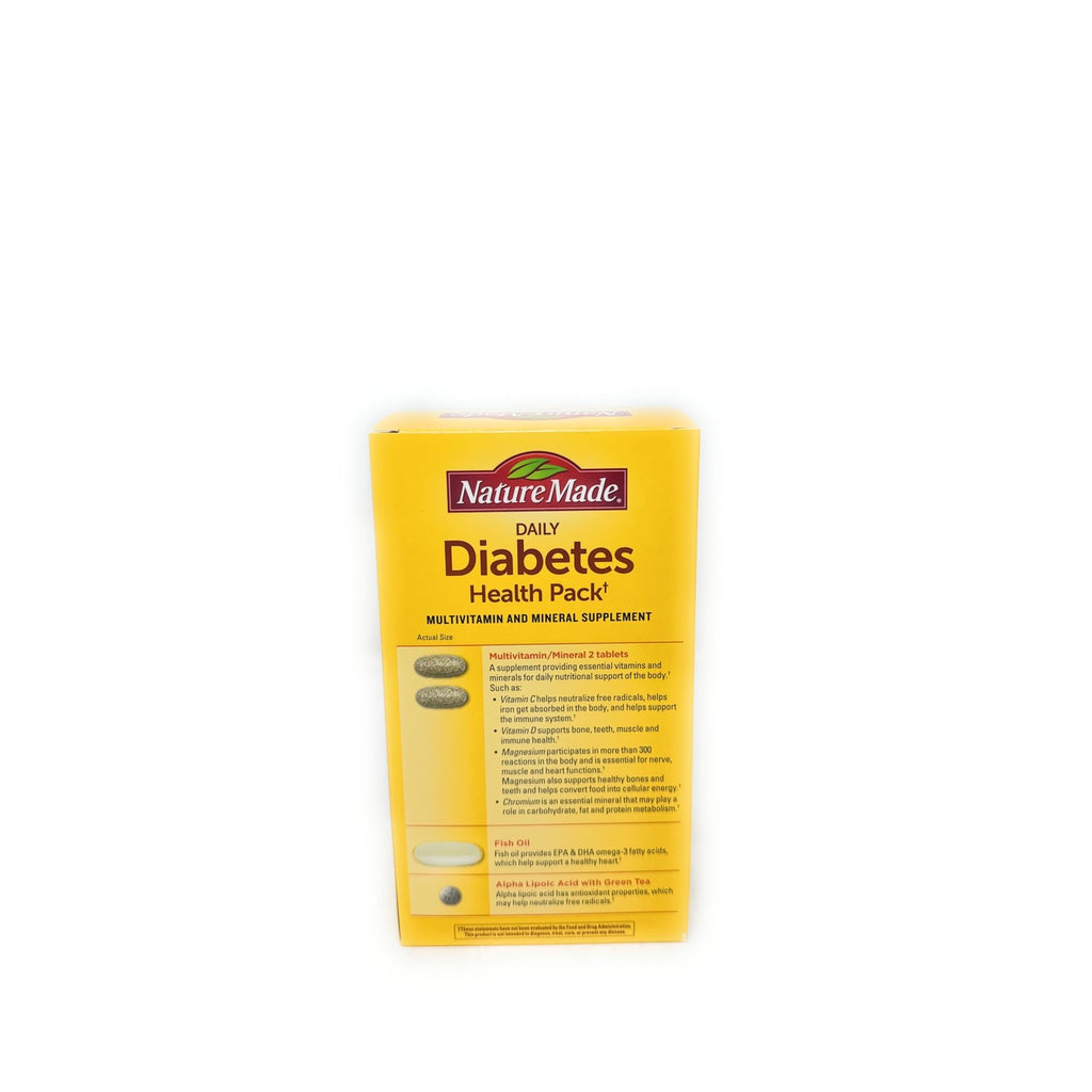 Nature Made Daily Diabetes Health Pack, Dietary Supplement for Nutritional Support, 60 Packets,Now in only 4 Supplements per Day,25 Key nutrients per Packet
