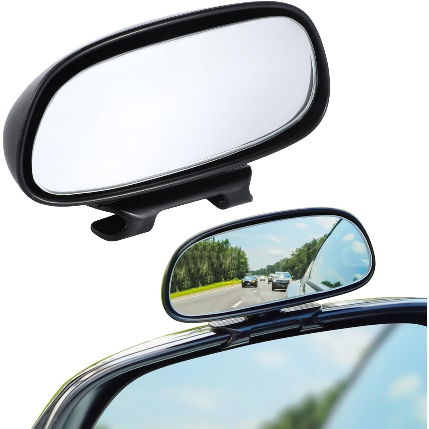 Buy now LivTee Blind Spot Mirror, Rectangular Shaped HD Glass Frameless Convex Rear View Mirror with wide angle Adjustable Stick for Cars SUV and Trucks, Pack of 2 Plus Add at indiglob india