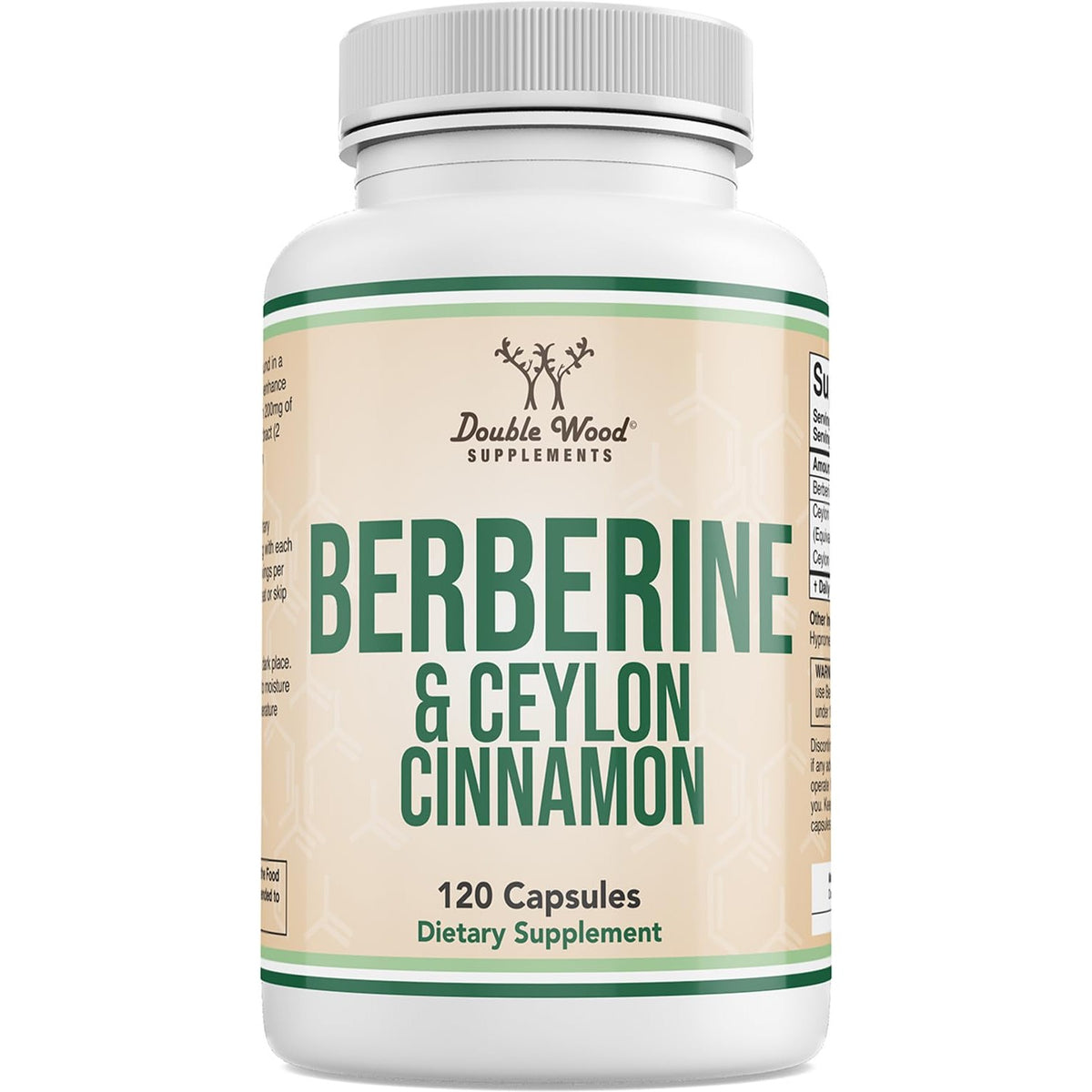 Berberine + Ceylon Cinnamon 500mg, Metabolism Support, 120 Capsules