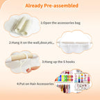 Headband Holder Hair Bows Organizer for Girls, Large Capacity Bow Holder, Pre-Assembled Hair Accessories Wall Hanging Organizer for Toddler Baby Girl Nursery Room Décor