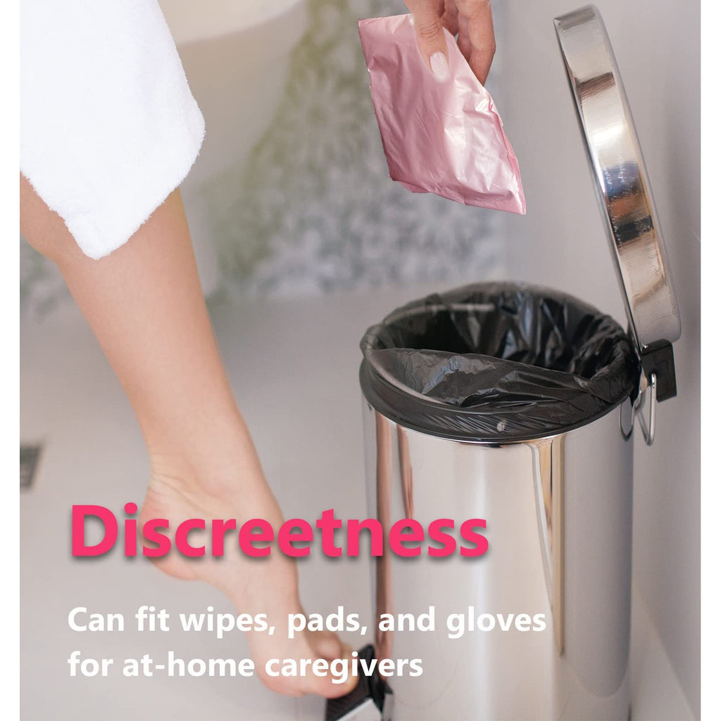 Sanitary Napkin Disposal Bags - Block Odors, Great Adhesion, Feminine Hygiene Disposal Bags for Tampons and Pads Pink 100Pcs