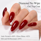 Double Rhythm 0.5Oz No Wipe Clear Gel Top Coat Base Coat Hema and Tpo Free 2 Pcs 15ML Gel Polish Manicure DIY Home Salon (Top Coat Base Coat)