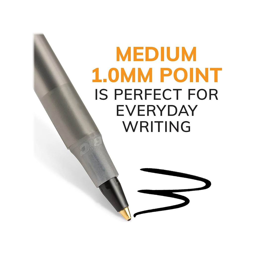 BIC Round Stic Xtra Life Black Ballpoint Pens, Medium Point (1.0mm), 500-Count Pack of Bulk Pens, Flexible Round Barrel for Comfortable Writing, No. 1 Selling Ballpoint Pens