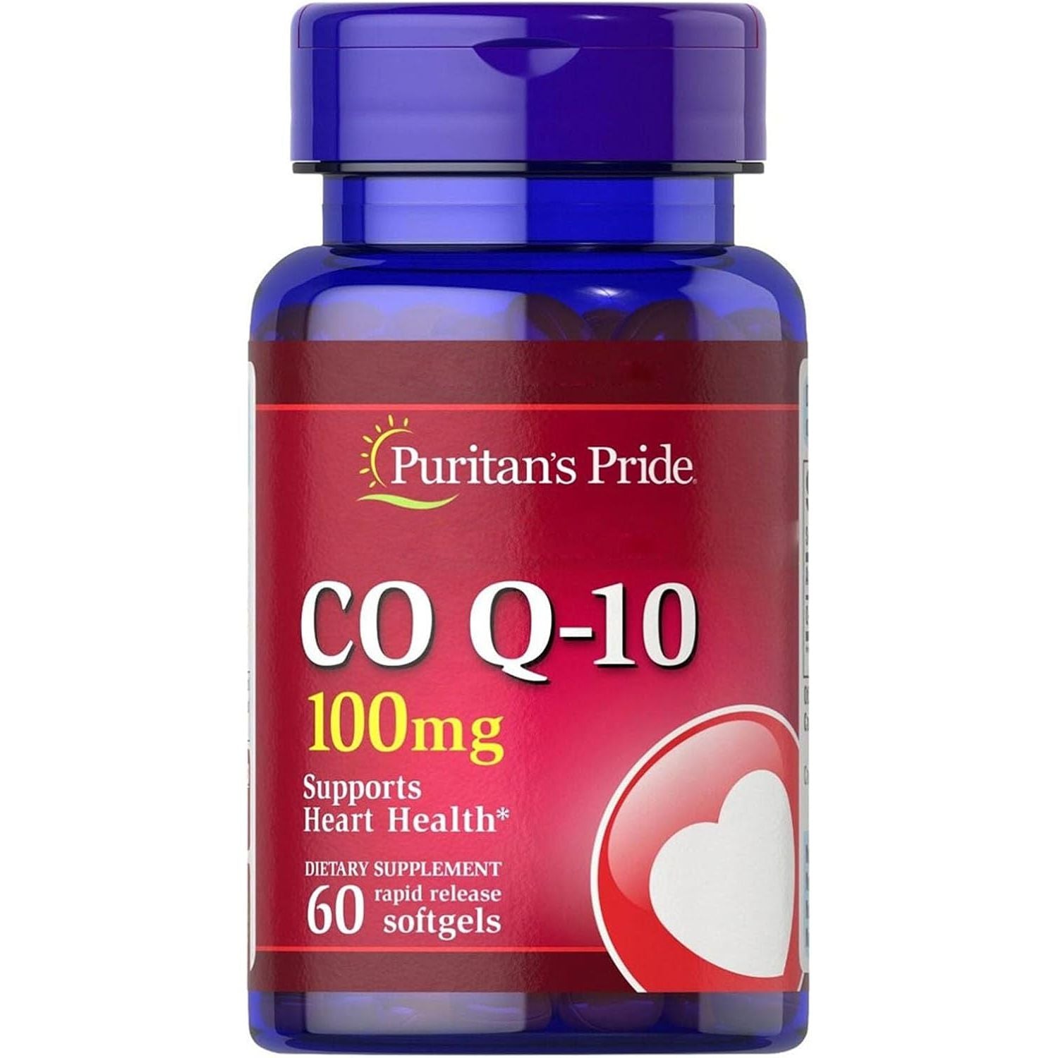 Buy now Puritan's Pride Q-Sorb CoQ-10 100mg | Supports Heart Health | Dietary Supplement | Healthy Supplement | Energy Supplement | Gluten Free | 240 Rapid Release Softgels 60 Count (Pack of 1) at indiglob india
