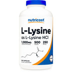 Nutricost L-Lysine 1000mg, 250 Capsules, 500mg Per Cap, Gluten Free | GMO-Free