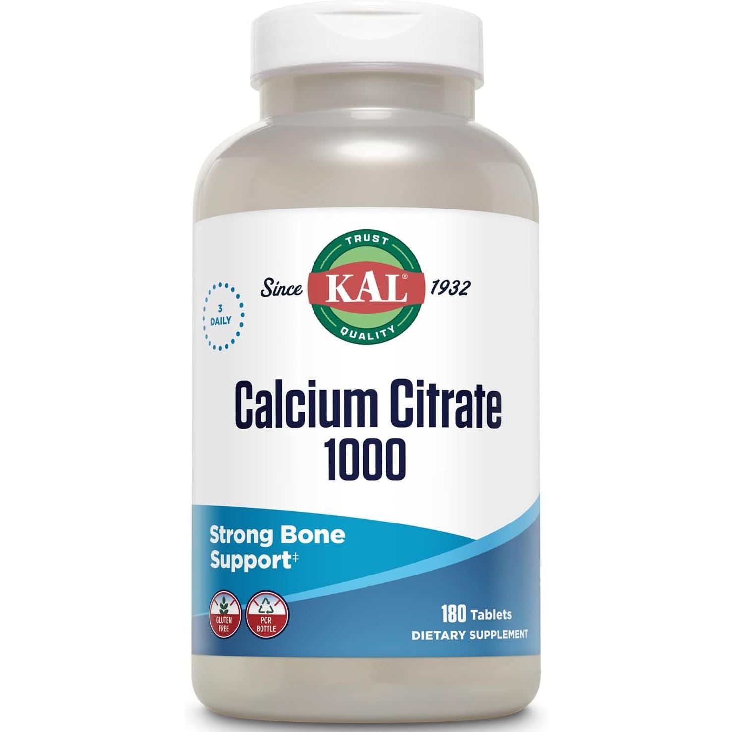 Buy now KAL Calcium Citrate 1000mg, Calcium Supplements for Women and Men, Bone Health, Teeth, Nervous, Muscular & Cardiovascular System Support, Gluten Free and Lab Verified, 60 Servings, 180 Tablets at indiglob india