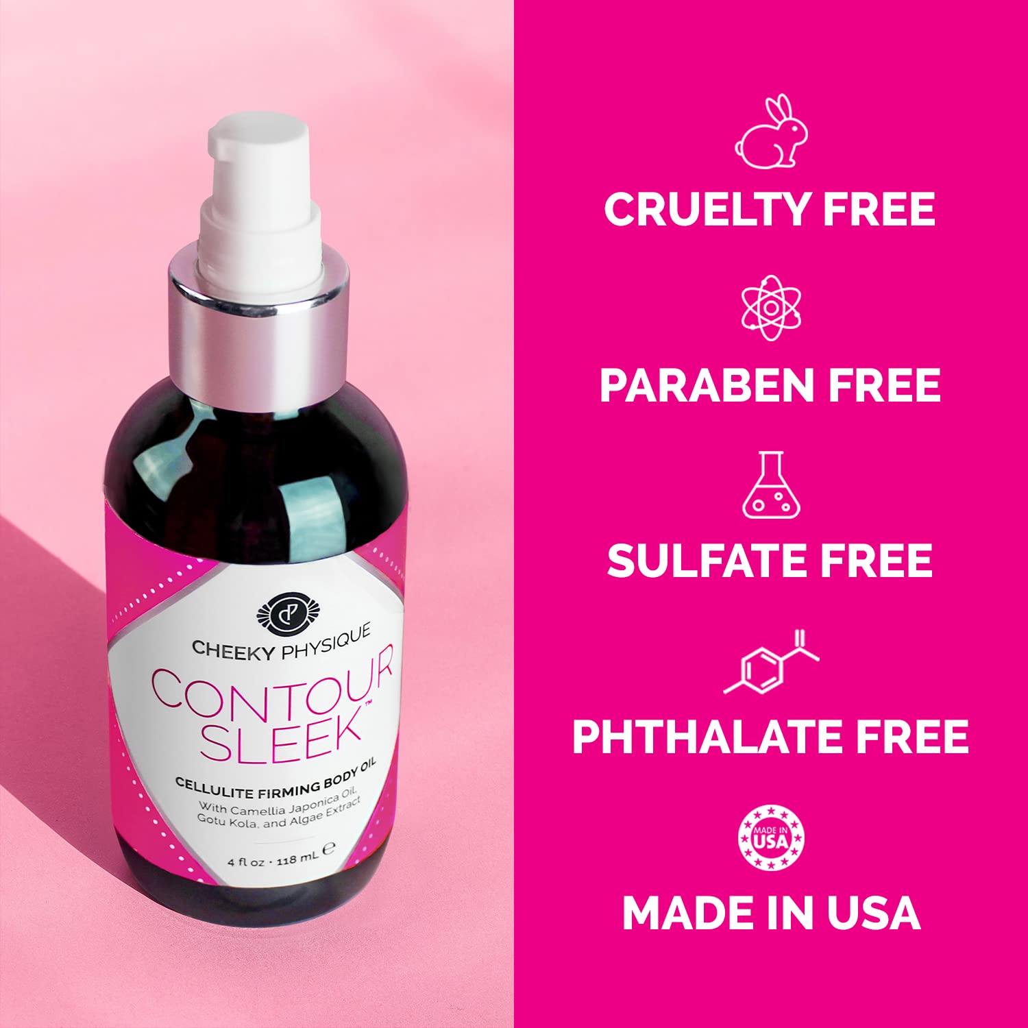 Buy now Contour Sleek Cellulite Smoothing Oil - Intensive Anti Cellulite Skin Tightening & Firming Body Oil with Gotu Kola - Natural Detox Oil for Cupping Massage or Lymphatic Drainage Treatment at indiglob india