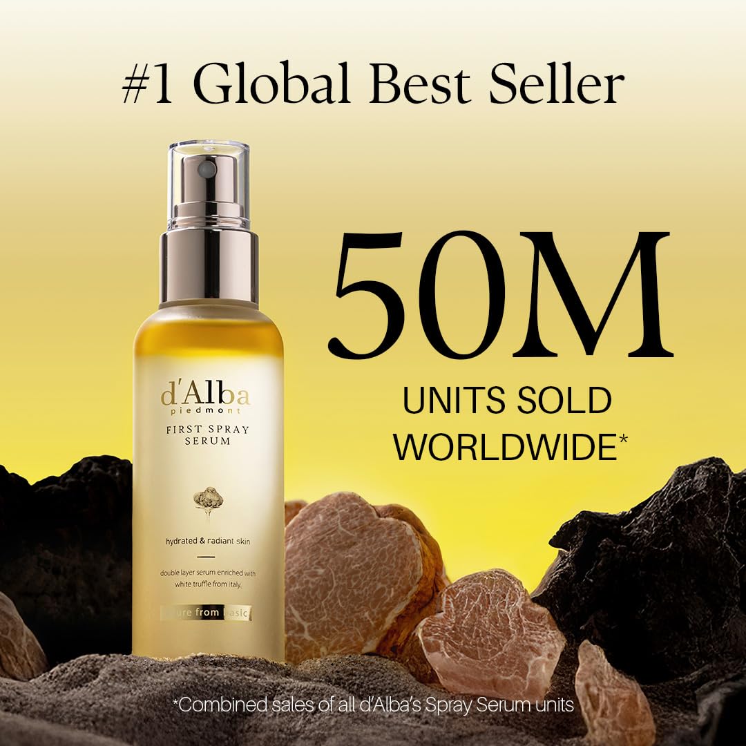 Buy now d'alba Piedmont Italian White Truffle First Spray Serum, Vegan Skin Care, Light-weight Face Moisturizer, Glow Serum for Radiant Skin, Non Comedogenic, All In One Mist, Korean Skin Care (3.38 fl oz.) at indiglob india
