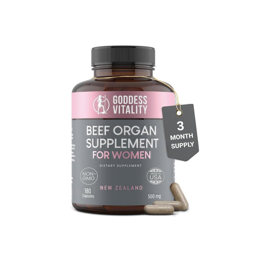 Beef Organ Supplement for Men | Grass-Fed Testicle, Blood, Liver, Heart & Bone Marrow | Primal Energy, Stamina & Daily Performance | 90-Day Supply