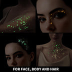 Teenitor 6 Colors Glow in The Dark Glitter Gel, Face Glitter Gel, Body Glitter Hair Glitter for Carnival Makeup UV Black Light Party Cheer Raves Festivals