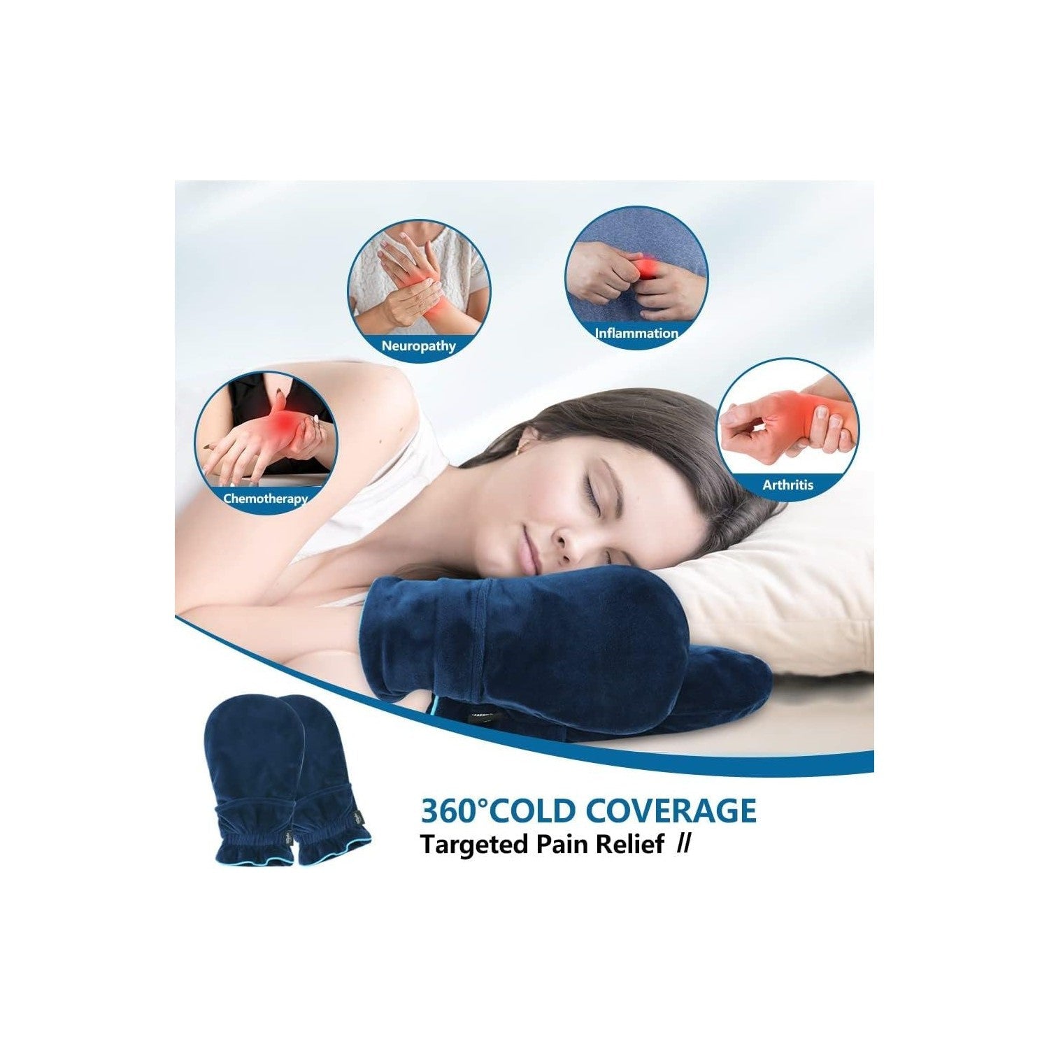 Buy now Hilph Hand Ice Pack Gloves for Chemotherapy, Hot and Cold Therapy Cooling Gloves with 4 Gel Ice Packs for Full Hand & Wrist Pain Relief, Aching Hands, Neuropathy, Swelling, Working Hands (1 Pair) at indiglob india