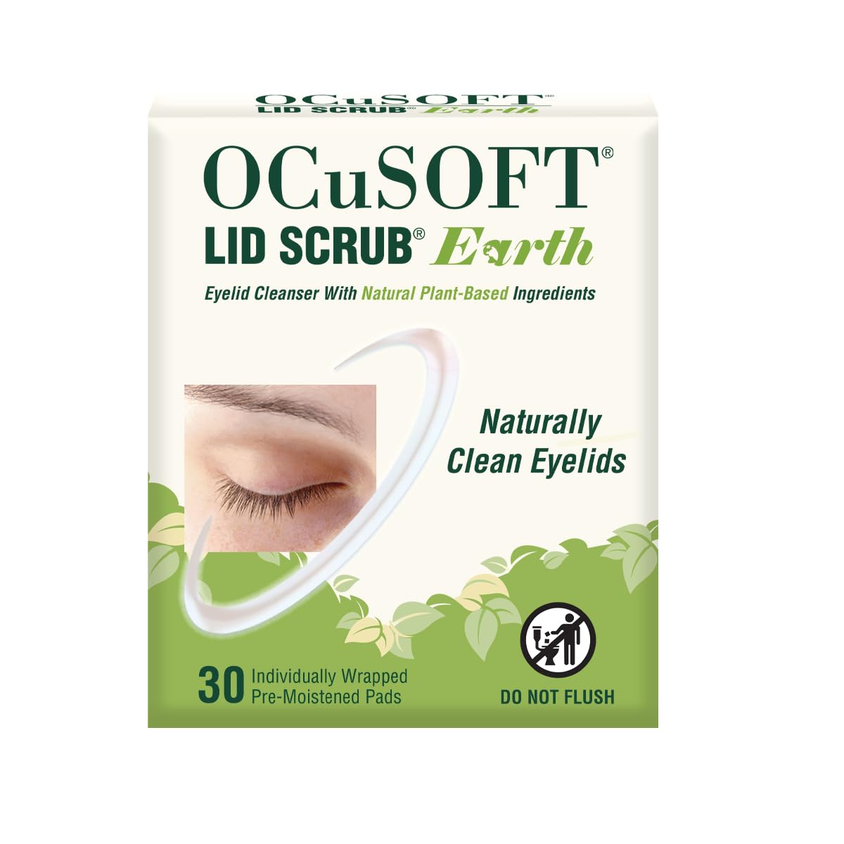 OCuSOFT Lid Scrub Earth Natural Eyelid Cleanser – 30 Pre-Moistened Pads