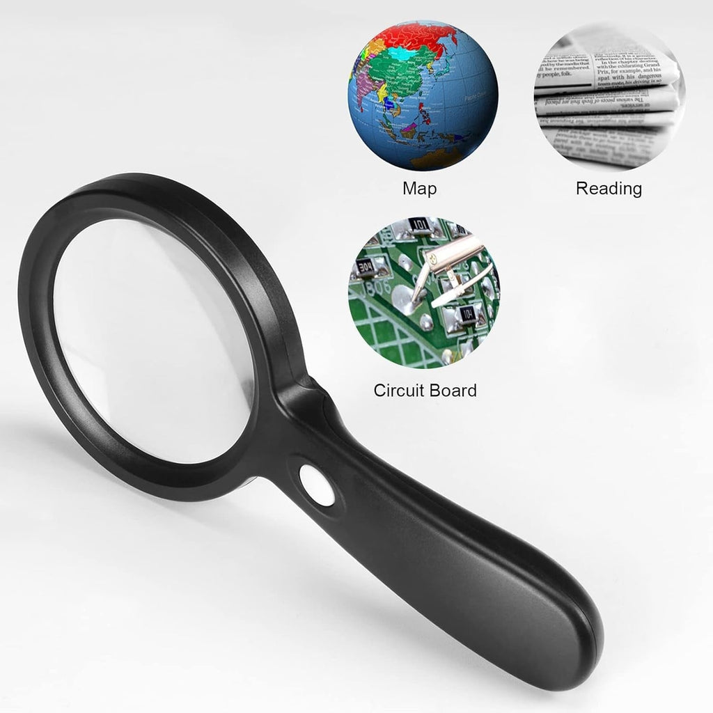 Buy now Magnifying Glass with Light, 10X Handheld Large Magnifying Glass 12 LED Illuminated Lighted Magnifier for Macular Degeneration, Seniors Reading, Soldering, Inspection, Coins, Jewelry, Exploring at indiglob india
