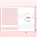 SUNEE 12 Pack Steno Pads 6x9 Inch, Gregg Rule, 60 Sheets, 6 Assorted Color Top Spiral Notebook, White Paper for School, University, College, Work and Office
