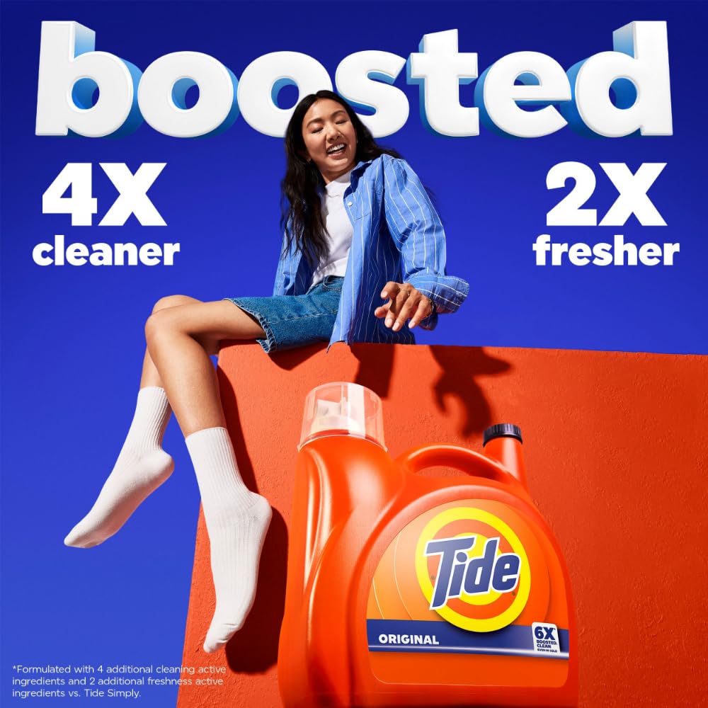 Buy now Tide Laundry Detergent Liquid, Original Scent, 80 Loads, 105 FL OZ, Works on 100% of Common Stains, Laundry Soap, Liquid Laundry Detergent at indiglob india