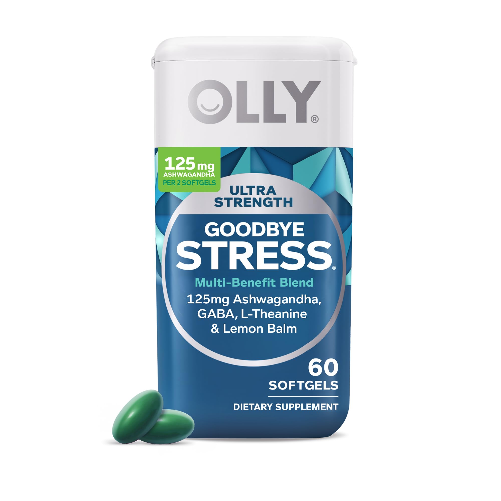 OLLY Ultra Strength Stress Softgels, Stress and Mood Support* - 60 Count