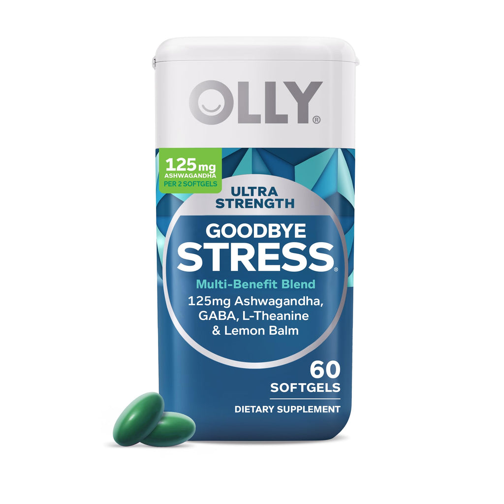 OLLY Ultra Strength Stress Softgels, Stress and Mood Support* - 60 Count