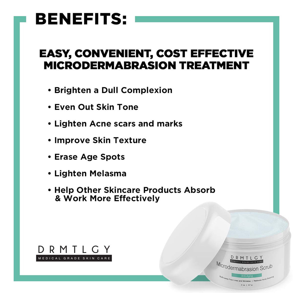 DRMTLGY Microdermabrasion Scrub | Gentle Facial Exfoliating Scrub | Dull skin renewal, Rough texture smoothing, Pumice exfoliation, Polished finish, Gentle exfoliation