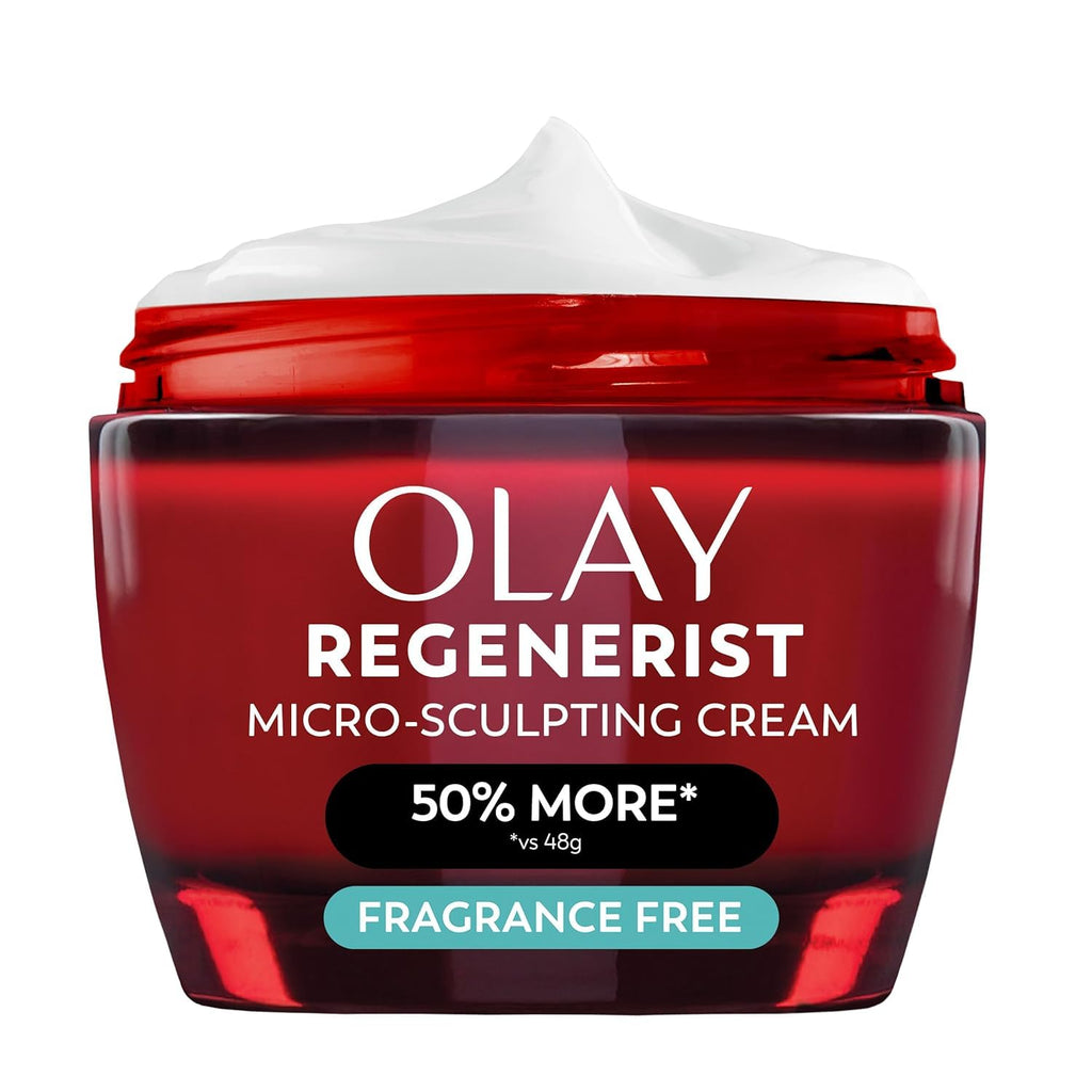 Olay Face Moisturizer, Regenerist Micro-Sculpting Cream for Women, Fragrance-Free - Anti-Aging, Anti-Wrinkle, Firming Skin Care - Triple Collagen Cream, Peptide, Hyaluronic Acid, Niacinamide, 1.7oz
