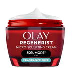 Olay Face Moisturizer, Regenerist Micro-Sculpting Cream for Women, Fragrance-Free - Anti-Aging, Anti-Wrinkle, Firming Skin Care - Triple Collagen Cream, Peptide, Hyaluronic Acid, Niacinamide, 1.7oz