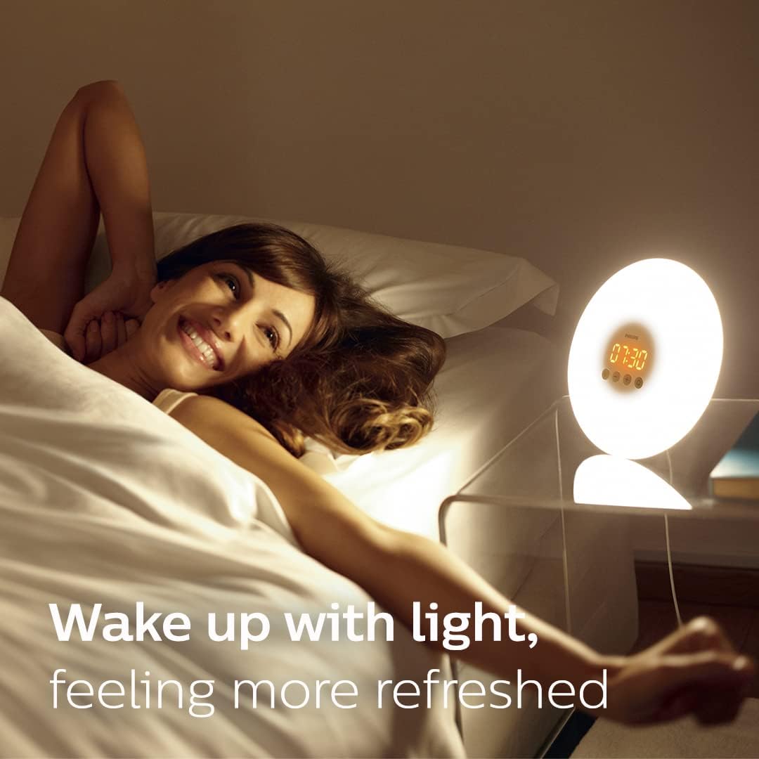 Buy now Philips SmartSleep Wake-Up Light Therapy Alarm Clock with Sunrise Simulation, White, HF3500/60 at indiglob india