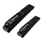 Nail Clippers Set with Visibly Tin Case, Black | Ultra Sharp, Sturdy Fingernail and Toenail Clipper Cutters