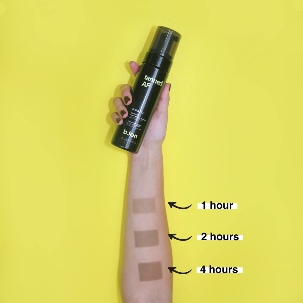 Buy now b.tan Dark Self Tanner Mousse | Get Tanned - Best, 1 Hour Express Sunless Tanning Foam, No Fake Tan Smell, Ultra Dark Bronzing Glow, Face & Body, Vegan, Cruelty Free, 6.7 Fl Oz at indiglob india