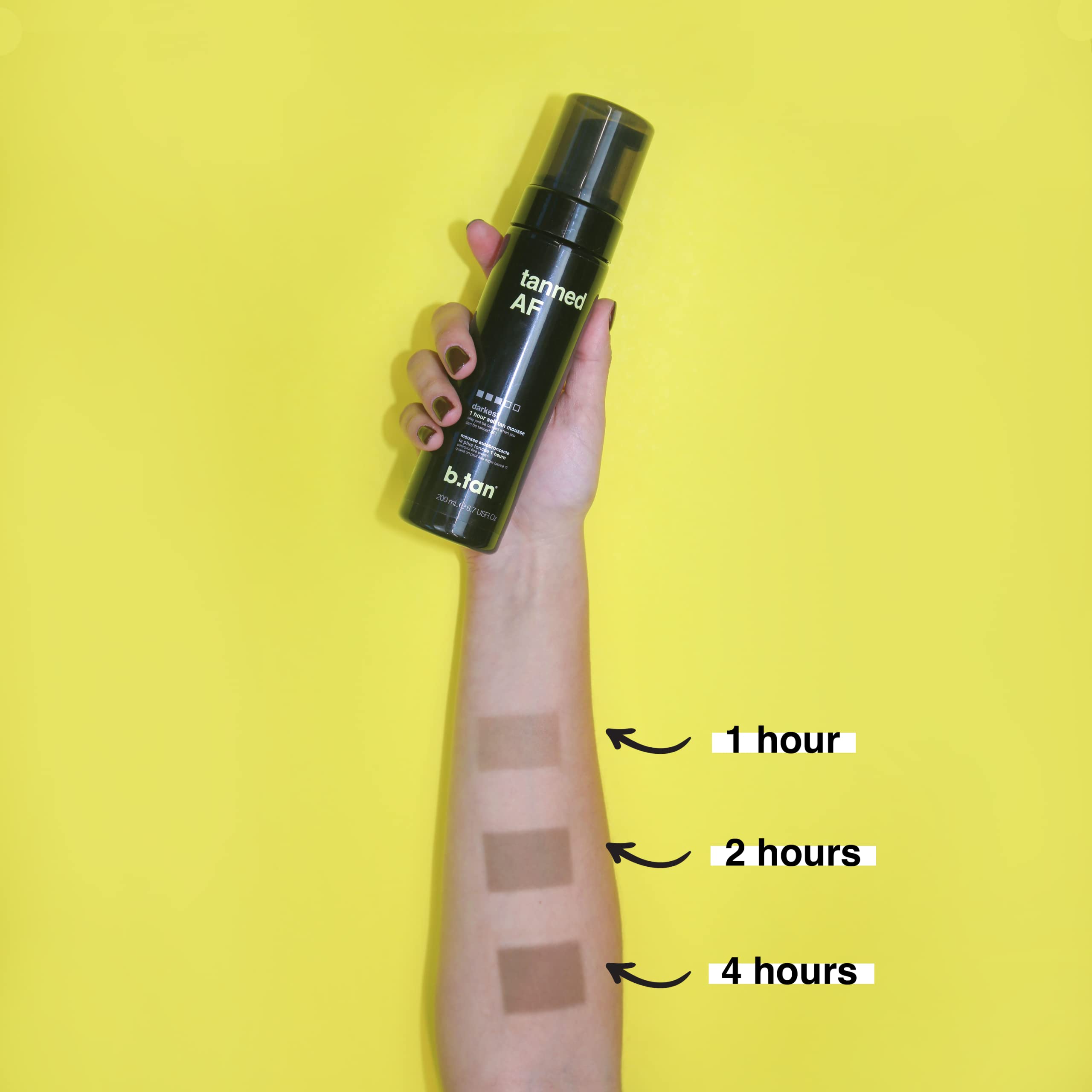 Buy now b.tan Dark Self Tanner Mousse | Get Tanned - Best, 1 Hour Express Sunless Tanning Foam, No Fake Tan Smell, Ultra Dark Bronzing Glow, Face & Body, Vegan, Cruelty Free, 6.7 Fl Oz at indiglob india