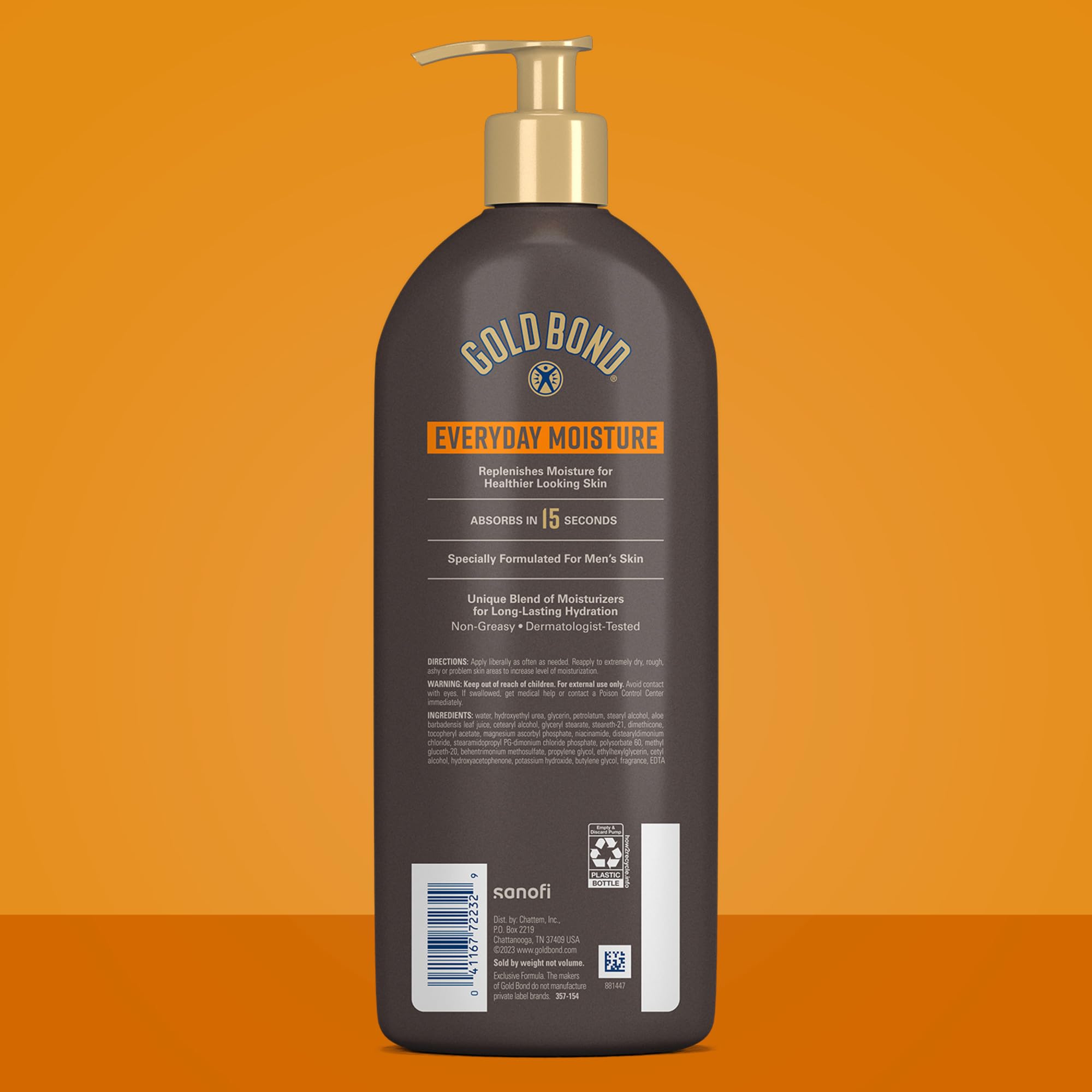 Gold Bond Men's Essentials Daily Body & Hand Lotion for Men, 24 oz | Everyday moisture with Vitamin C, hydrating lotion formulated for men's dry skin, value size, 24hr hydration