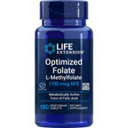 Life Extension Optimized Folate (L-Methylfolate) 1700 mcg DFE, 180 Veg Tablets